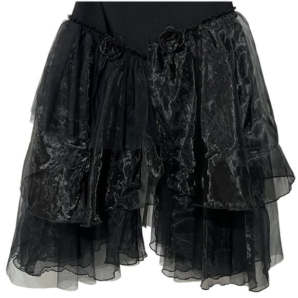 GRACIA WOMENS SIZE MEDIUM TULLE LAYERED BANDAGE SKIRT BLACK WITCHY FAIRY SWIFTIE - Picture 8 of 15